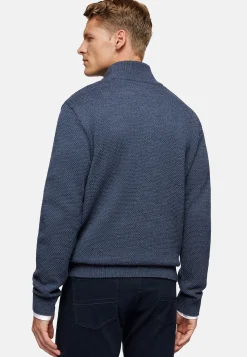 Tricots-Boggi Milano Pull à Col Cheminée Avec Points En Laine Mérinos