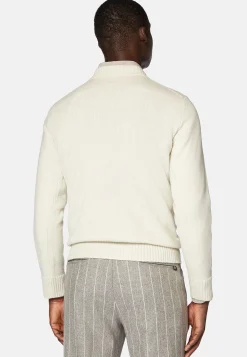 Tricots-Boggi Milano Pull Blanc À Col Rond En Cachemire