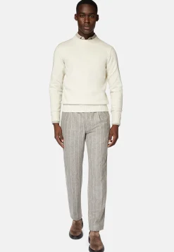 Tricots-Boggi Milano Pull Blanc À Col Rond En Cachemire