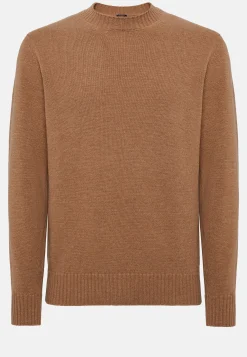 Tricots-Boggi Milano Pull Col Rond Noisette En Laine Mélangée