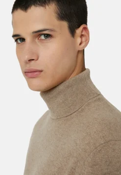 Tricots-Boggi Milano Pull Col Roulé En Cachemire Noisette