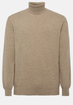 Tricots-Boggi Milano Pull Col Roulé En Cachemire Noisette