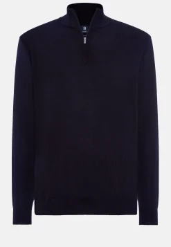 Tricots-Boggi Milano Pull Demi Zip En Laine Mérinos