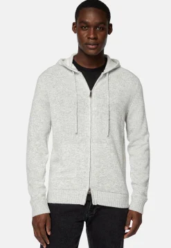 Tricots-Boggi Milano Pull Full Zip À Capuche En Cachemire Mélangé Gris
