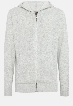 Tricots-Boggi Milano Pull Full Zip À Capuche En Cachemire Mélangé Gris