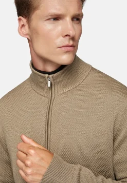 Tricots-Boggi Milano Pull Full Zip Avec Points En Laine Mérinos