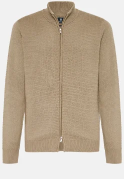 Tricots-Boggi Milano Pull Full Zip Avec Points En Laine Mérinos
