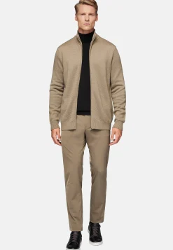 Tricots-Boggi Milano Pull Full Zip Avec Points En Laine Mérinos