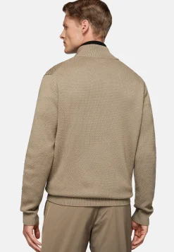 Tricots-Boggi Milano Pull Full Zip Avec Points En Laine Mérinos