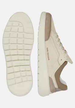 Sneakers-Boggi Milano Sneakers Couleur En Cuir Foulonné Sable