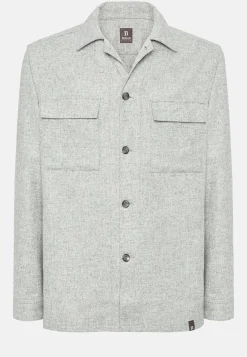Surchemise & Shirt Jackets|Chemises Décontractée-Boggi Milano Surchemise Camp En Mélange Laine Et Tencel