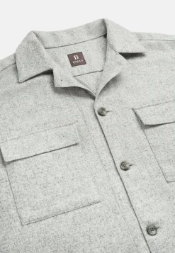 Surchemise & Shirt Jackets|Chemises Décontractée-Boggi Milano Surchemise Camp En Mélange Laine Et Tencel