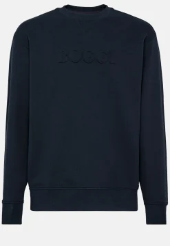 Sweats Et Joggings-Boggi Milano Sweat À Col Rond En Coton bleu marine