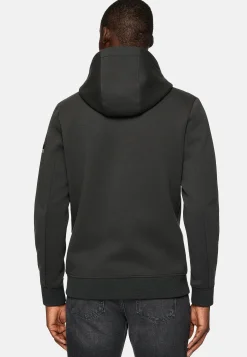 Sweats Et Joggings-Boggi Milano Sweat Full Zip À Double Capuche En Scuba Noir
