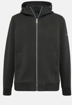 Sweats Et Joggings-Boggi Milano Sweat Full Zip À Double Capuche En Scuba Noir