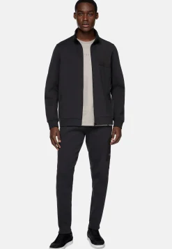 Sweats Et Joggings-Boggi Milano Sweat-Shirt Full Zip En Mélange Coton Et Scuba Léger