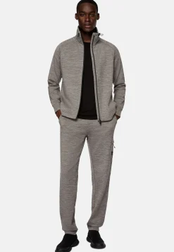 Sweats Et Joggings-Boggi Milano Sweat-Shirt Full Zip En Mélange Coton Scuba Léger Gris