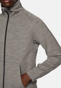 Sweats Et Joggings-Boggi Milano Sweat-Shirt Full Zip En Mélange Coton Scuba Léger Gris