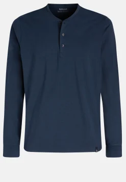 Sous-Vêtements Et Pyjamas-Boggi Milano T-shirt Pyjama Manches Longues En Viscose Mélangée bleu marine