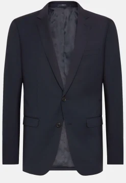 Vestes-Boggi Milano Veste à Micromotif En Laine Extensible bleu marine