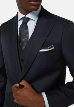 Vestes-Boggi Milano Veste Bleu Marine En Laine Super 130