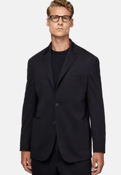 Vestes-Boggi Milano Veste Bleu Marine En Nylon Et Laine B Tech