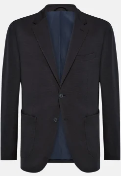 Vestes-Boggi Milano Veste Bleu Marine En Nylon Et Laine B Tech