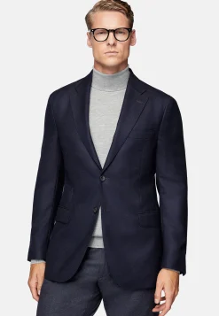 Vestes-Boggi Milano Veste Bleu Marine En Pure Laine