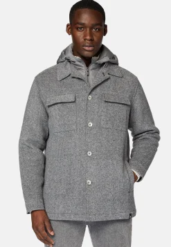 Vestes|Surchemise & Shirt Jackets-Boggi Milano Veste Chemise Blink En Laine Avec Plastron Gris