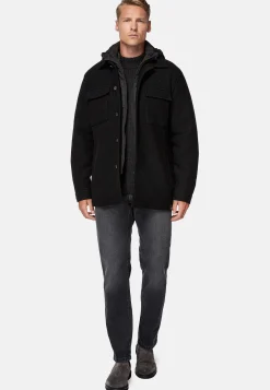 Surchemise & Shirt Jackets|Vestes-Boggi Milano Veste Chemise Blink En Laine Avec Plastron Noir