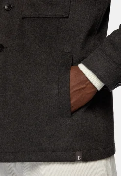 Surchemise & Shirt Jackets|Vestes-Boggi Milano Veste Chemise Link En Cachemire Mélangé Marron