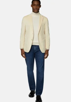 Vestes-Boggi Milano Veste Crème En Coton Et Cachemire Beige