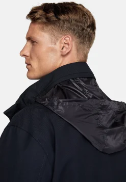 Blousons-Boggi Milano Veste De Treillis En Tissu Technique Rembourré bleu marine