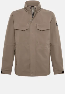 Blousons-Boggi Milano Veste De Treillis En Tissu Technique Recyclé B Tech Taupe