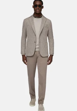 Vestes-Boggi Milano Veste Gris Tourterelle B Jersey En Mélange De Coton Et Laine