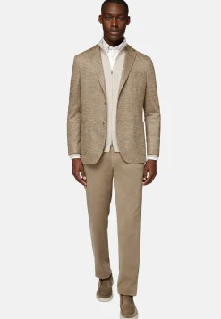 Vestes-Boggi Milano Veste Gris Tourterelle B Jersey En Laine Mélangée Taupe