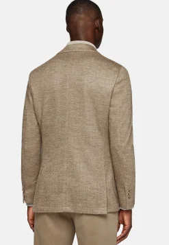 Vestes-Boggi Milano Veste Gris Tourterelle B Jersey En Laine Mélangée Taupe
