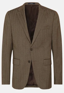 Vestes-Boggi Milano Veste En Laine Stretch Marron