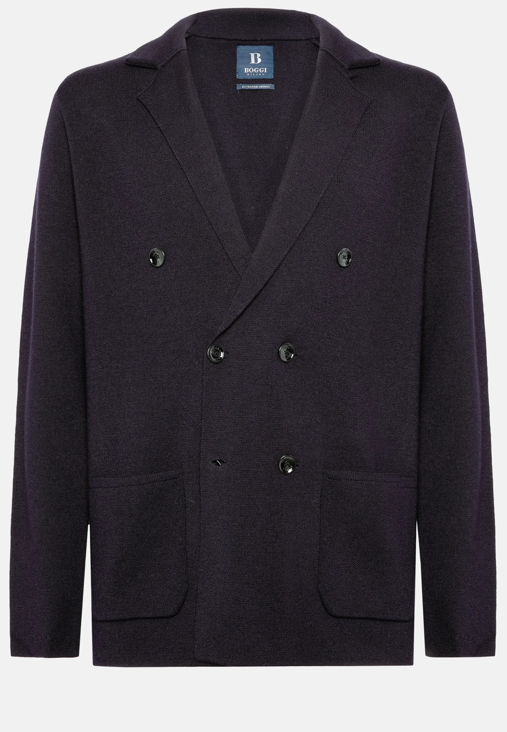 Tricots-Boggi Milano Veste Pull En Laine Mérinos bleu marine