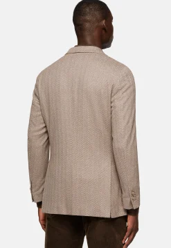 Vestes-Boggi Milano Veste Structurée En Coton Mélangé Jersey Taupe