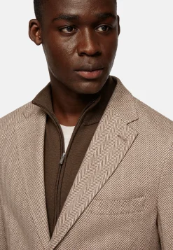 Vestes-Boggi Milano Veste Structurée En Coton Mélangé Jersey Taupe