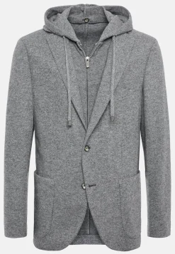 Vestes-Boggi Milano Veste Sweat-Shirt Madison e En Laine Cachemire Gris